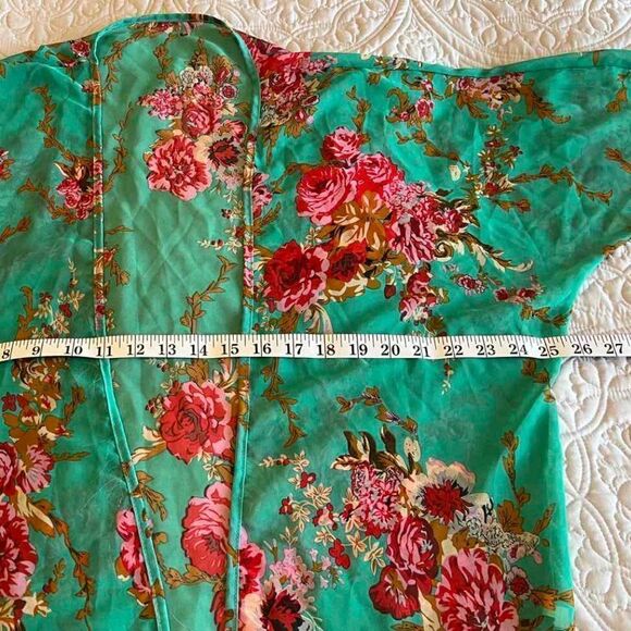 Beach Cover up Women Kimono Cardigan Vintage Floral Print - Picture 10 of 10